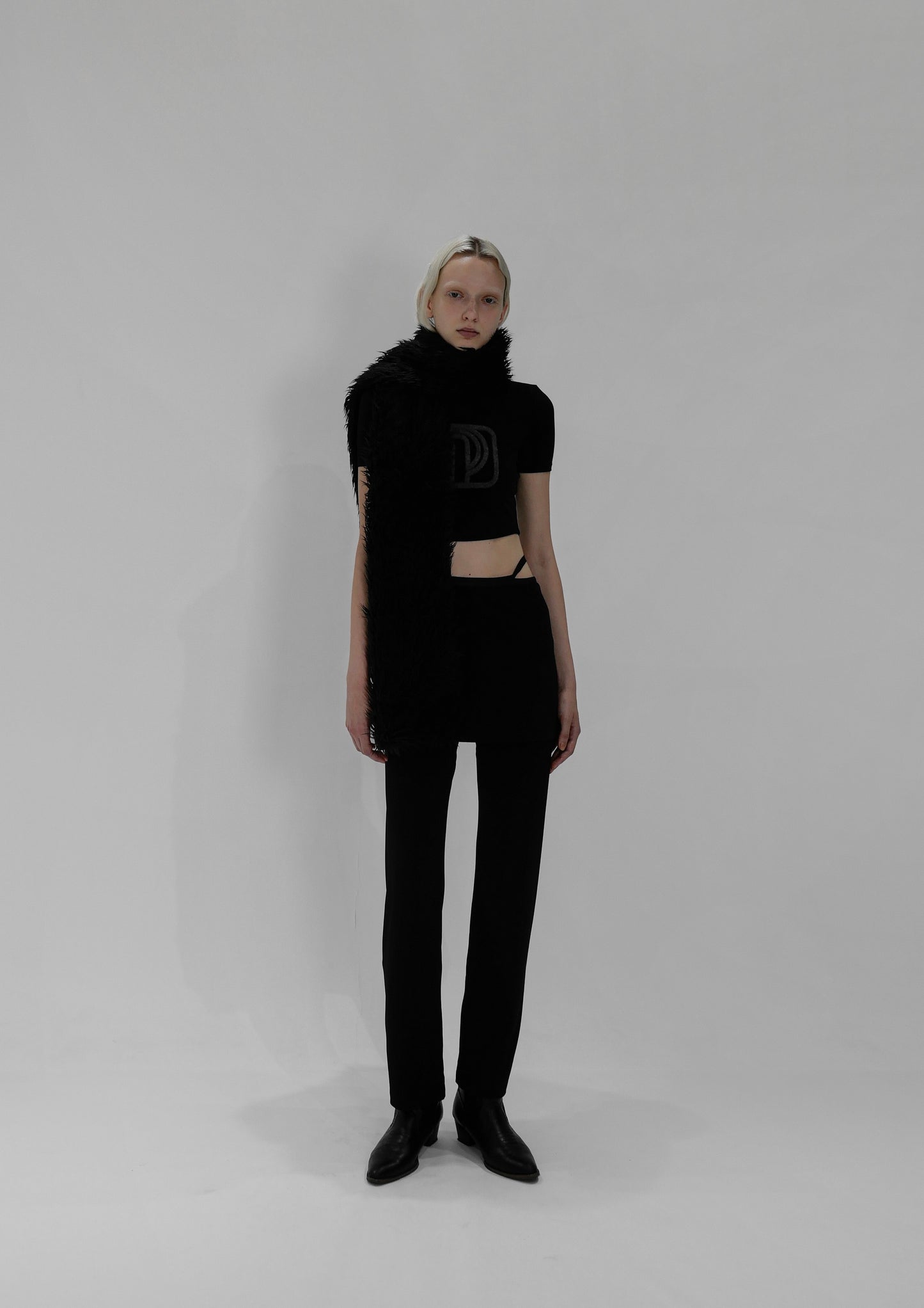FAKE FUR MUFFLER / black