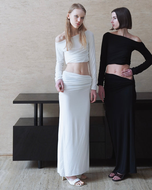 Drape Skirt / White