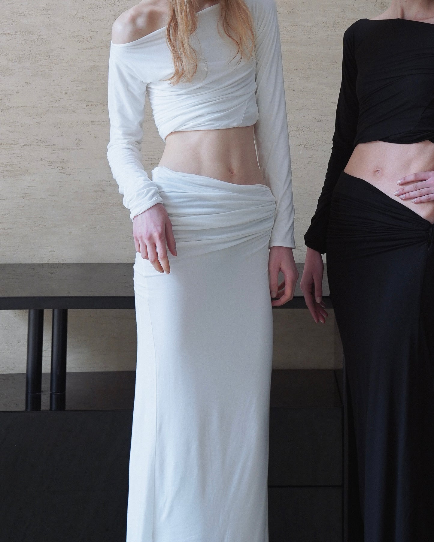 Drape Skirt / White