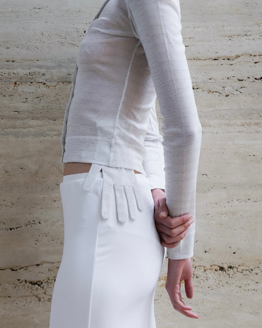 Second Skin Cardigan / White