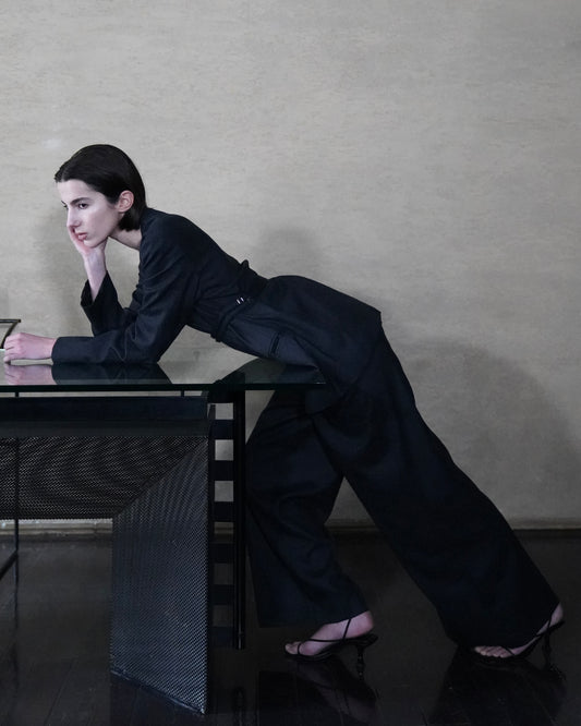 Silver Hook Wide Trousers / Suit Gray