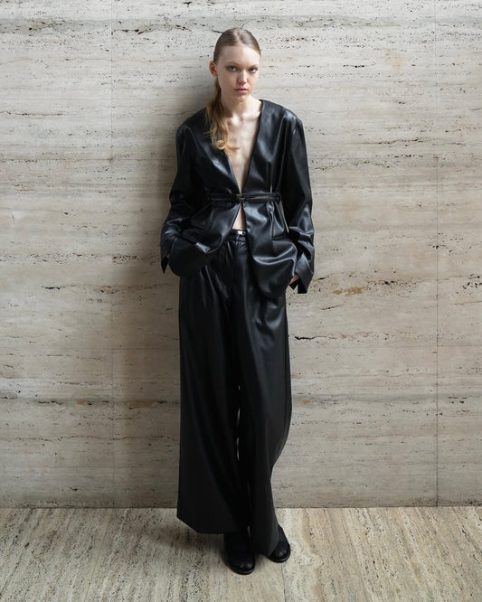 Shilver Hook Wide Trousers / Vegan leather