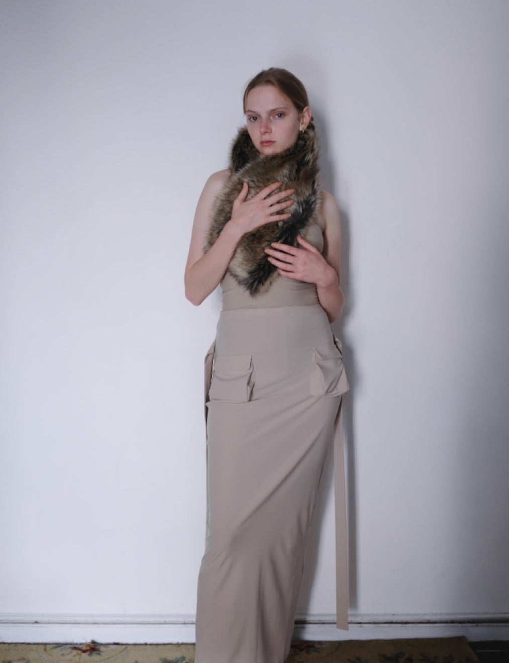 jogging maxi skirt / beige