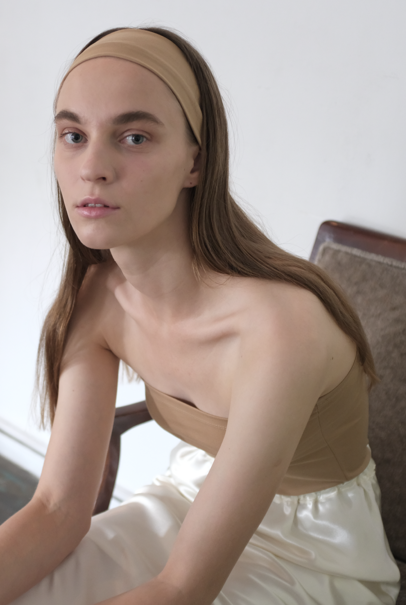 Adrienne set(baretop&hairband)beige