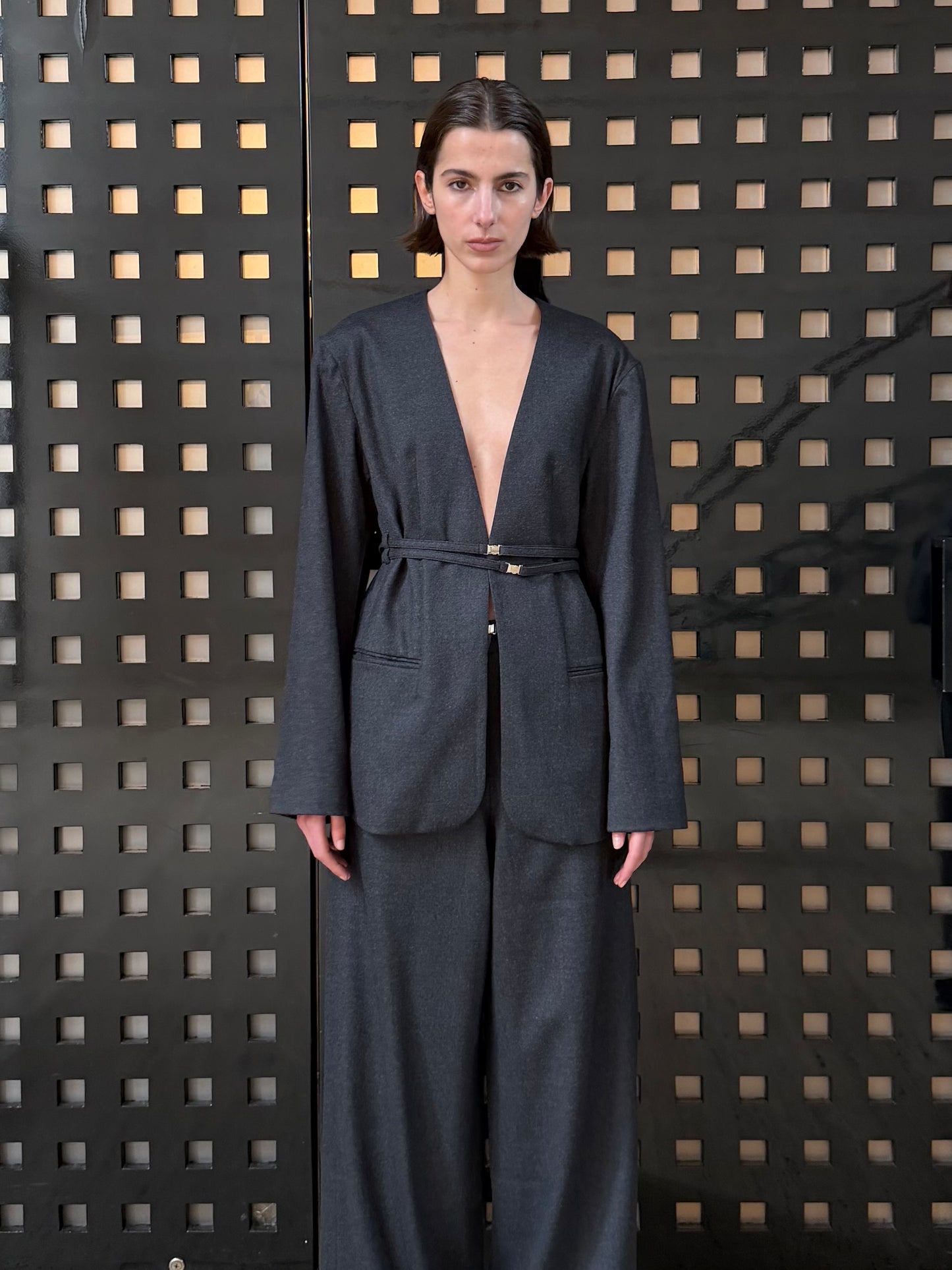 Deep Cut Jacket / Suit Gray JKT-01