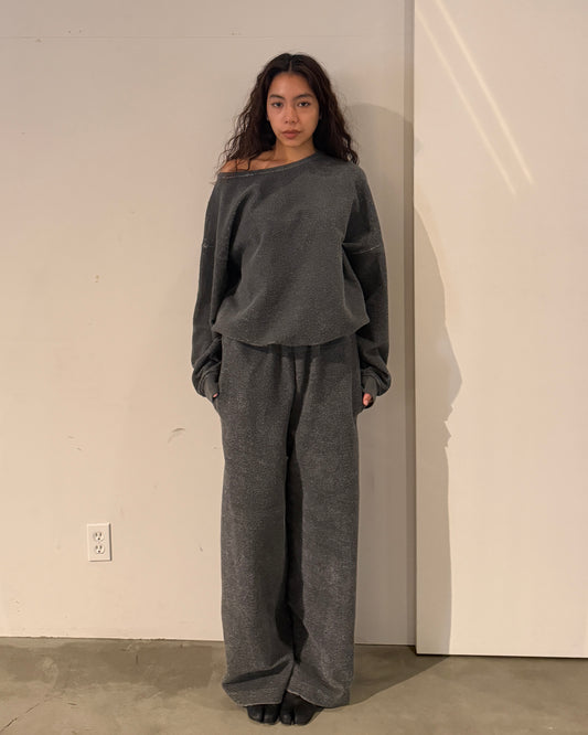 WIDE SWEAT-PANTS / Smoke