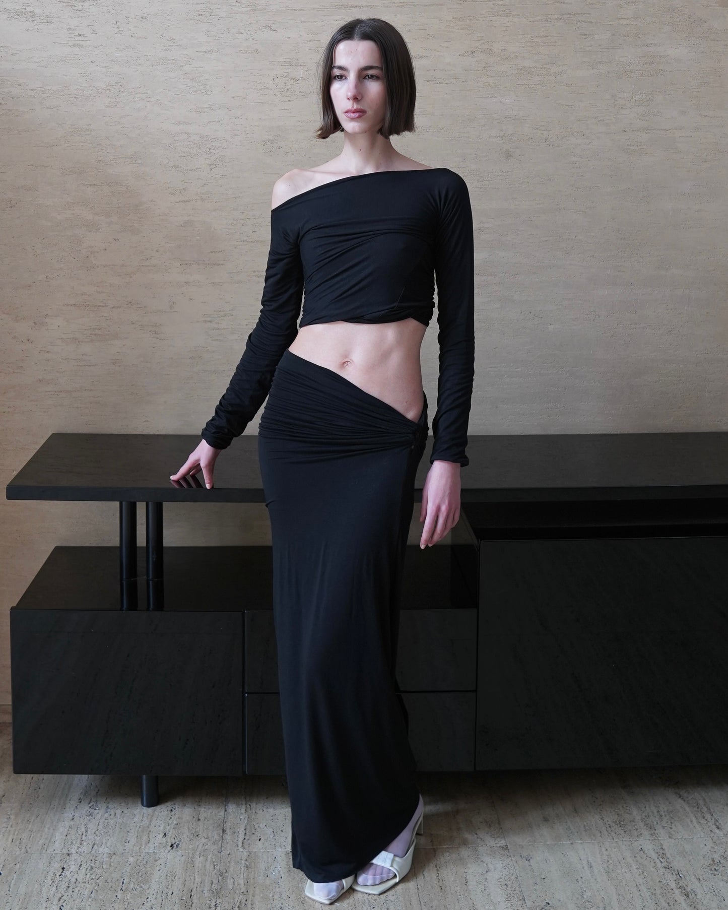 Drape Skirt / Black