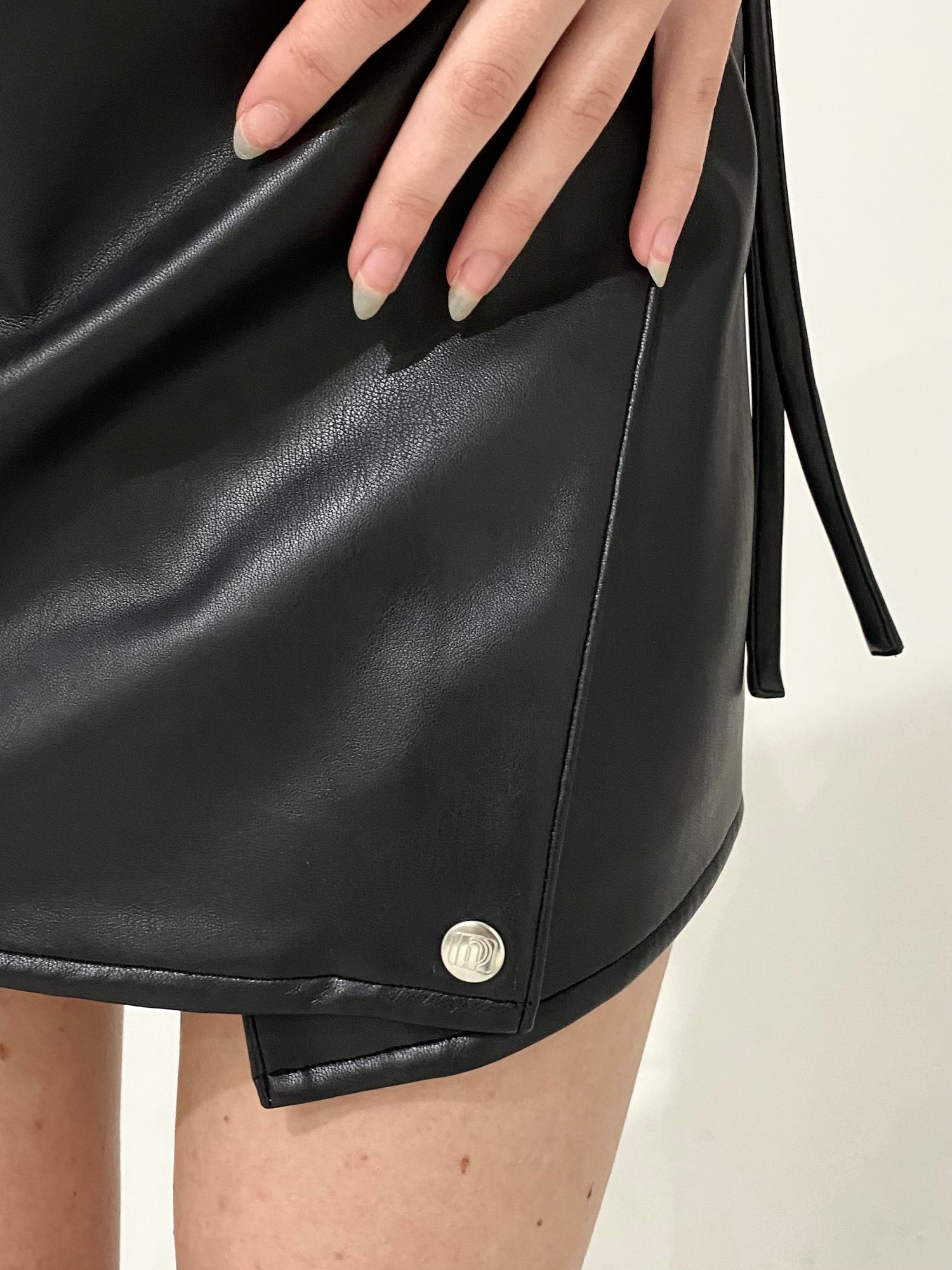 VEGAN LEATHER WRAP SKIRT